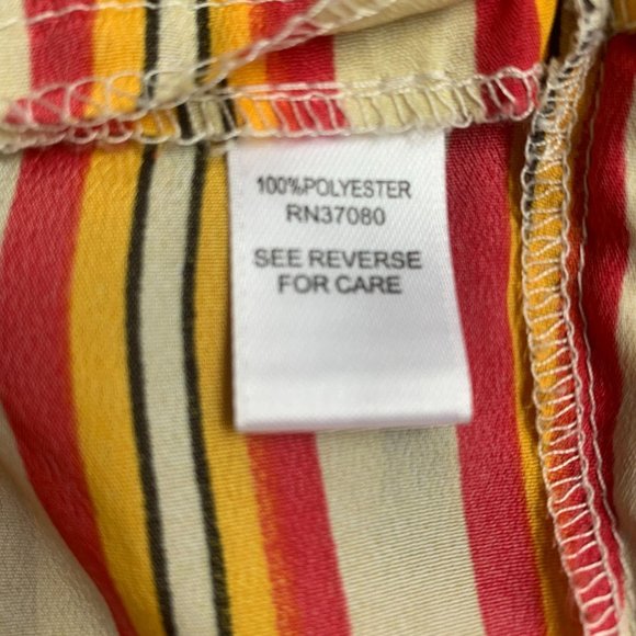 Cato XL Blouse Spaghetti Strap Stripe Red Orange A - Picture 4 of 8